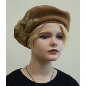 Берет коричневый, шерсть