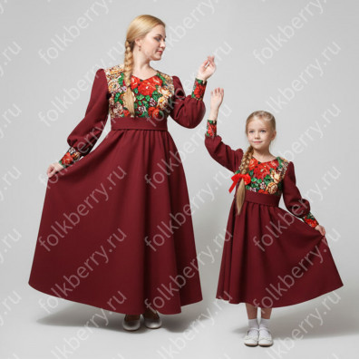 Платье Божена, бордовое- фото 1